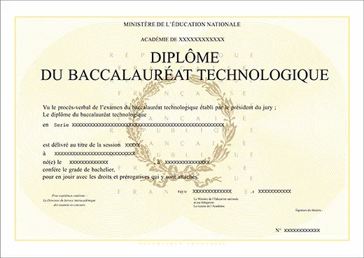 Diplome du bac techno